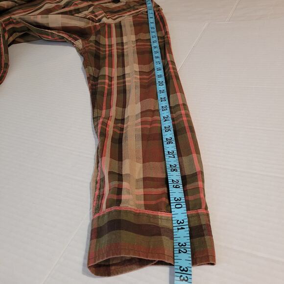 PrAna Men's Multi Plaid Long Sleeve Button Up Snap One Pocket Shirt Size Large - Picture 12 of 13